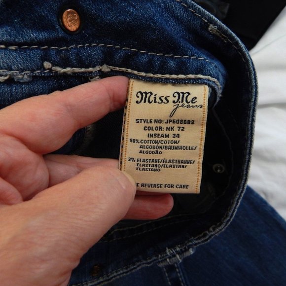 MISS ME JEANS boot bootcut wings bling rhinestones JP6086B2 western cowgirl 29 - Picture 7 of 7